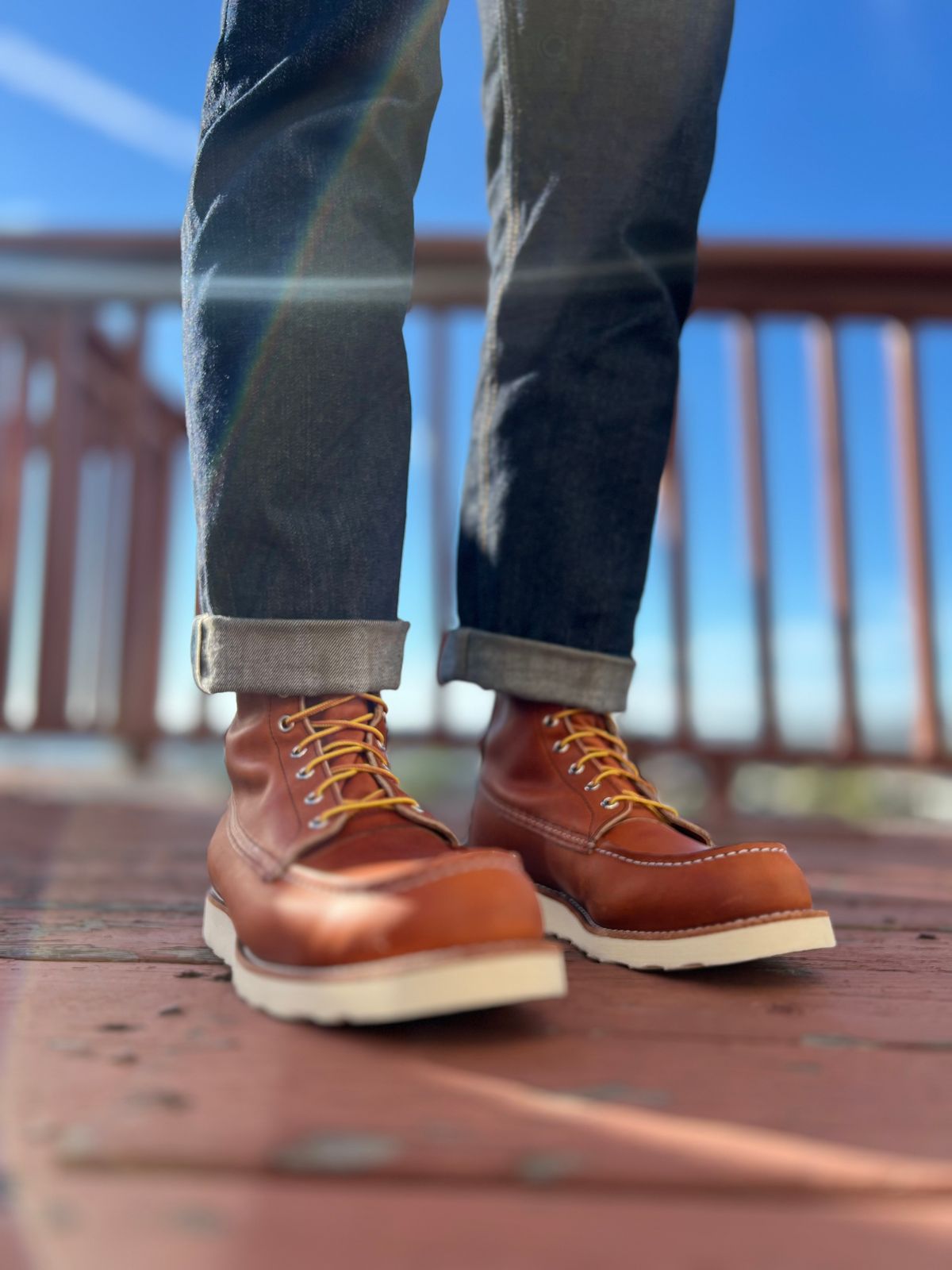 Photo by patinatimes on December 14, 2023 of the Red Wing 8-Inch Classic Moc in S.B. Foot Oro Legacy.