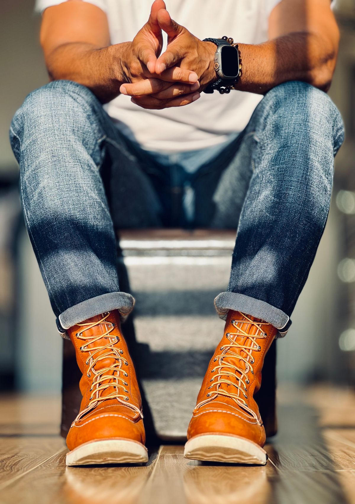 Photo by patinatimes on July 10, 2024 of the Red Wing 8-Inch Classic Moc in S.B. Foot Oro Legacy.