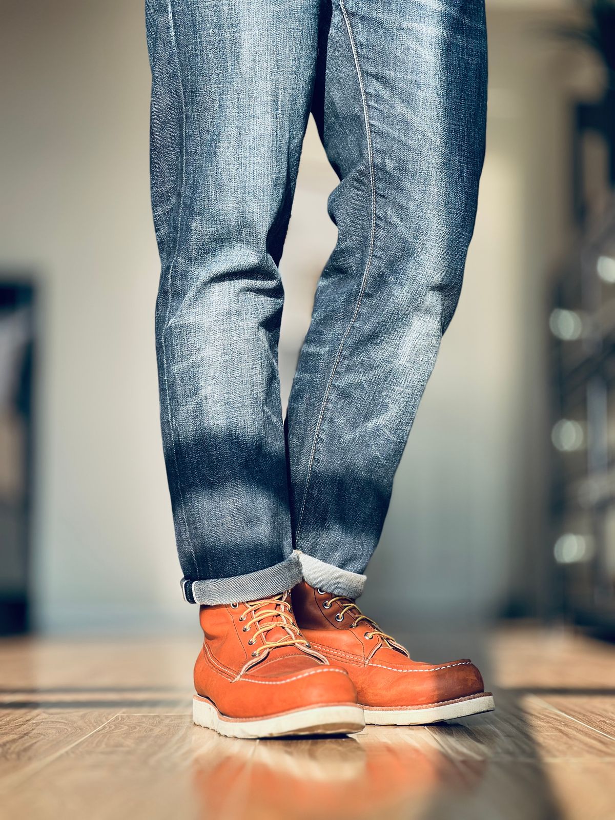Photo by patinatimes on July 10, 2024 of the Red Wing 8-Inch Classic Moc in S.B. Foot Oro Legacy.