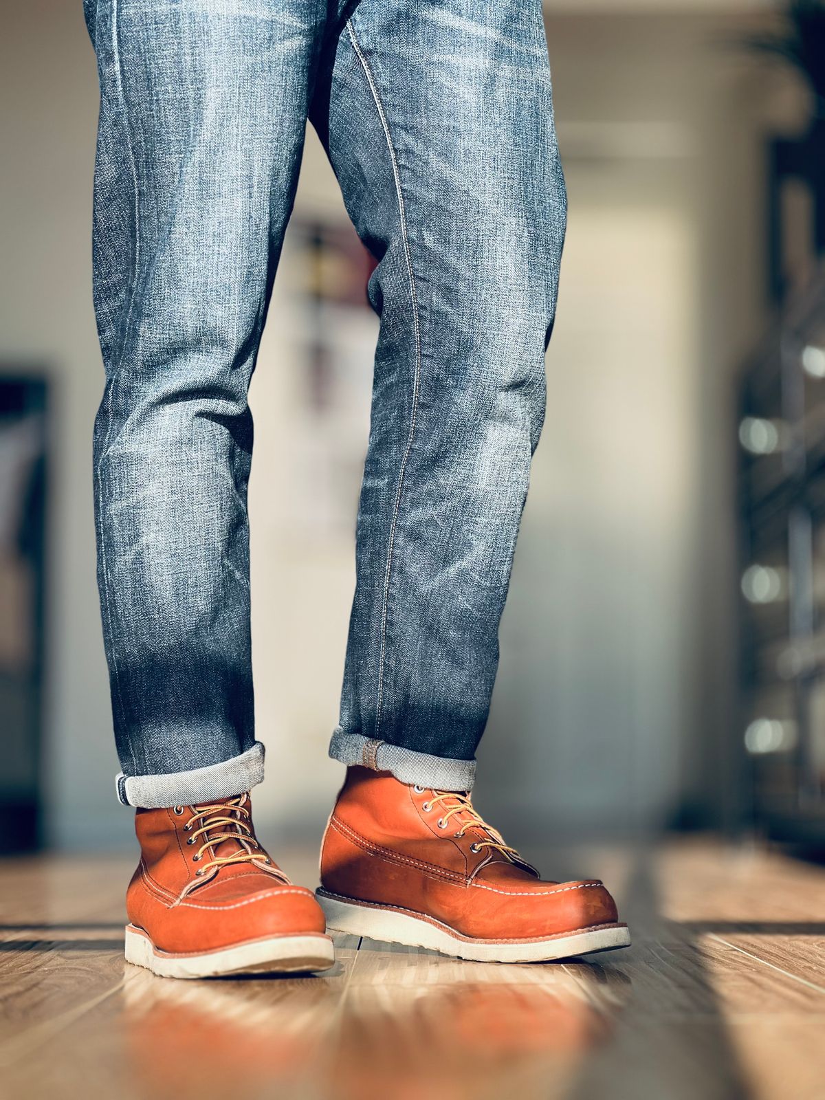 Photo by patinatimes on July 10, 2024 of the Red Wing 8-Inch Classic Moc in S.B. Foot Oro Legacy.