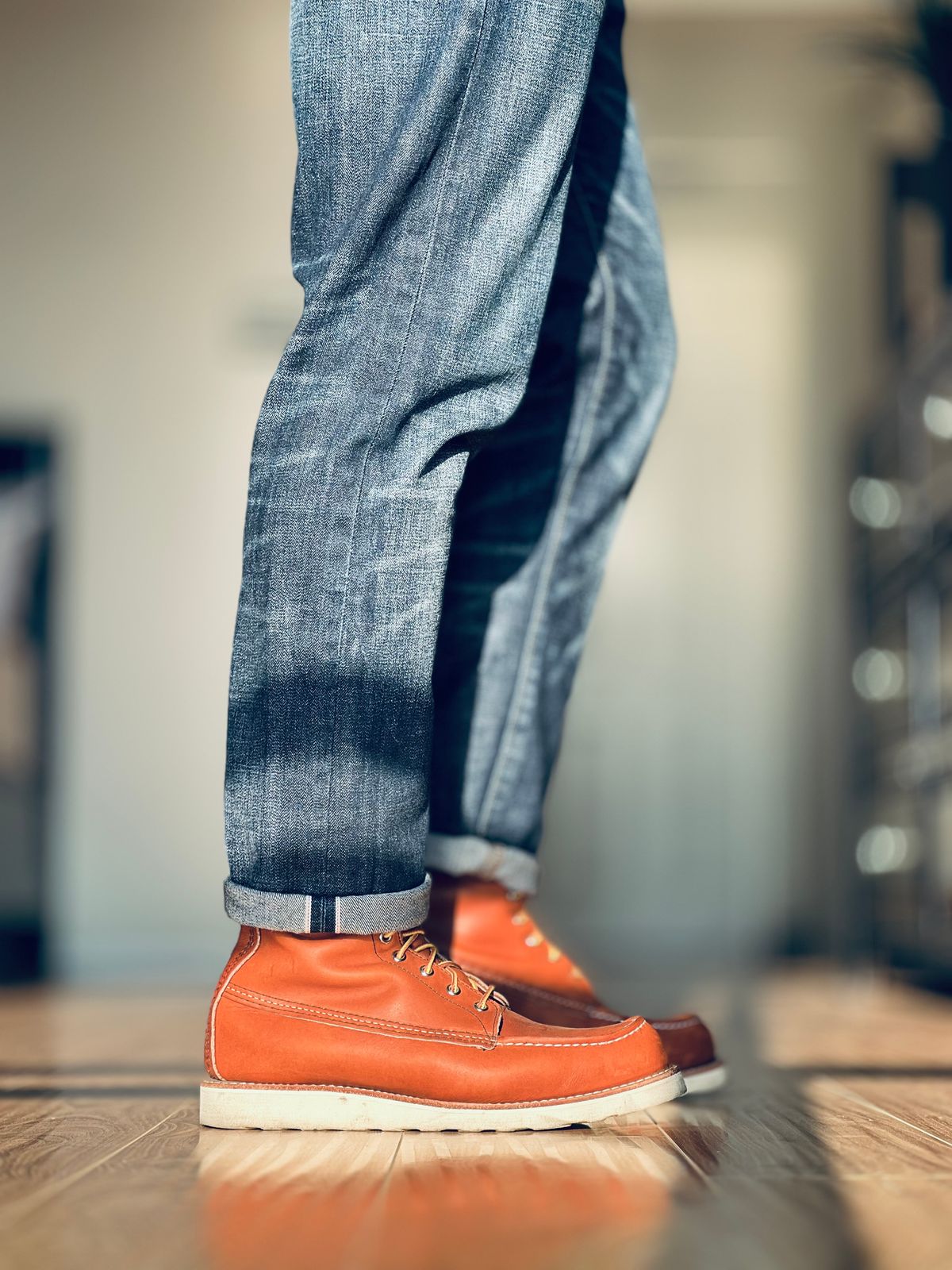 Photo by patinatimes on July 10, 2024 of the Red Wing 8-Inch Classic Moc in S.B. Foot Oro Legacy.