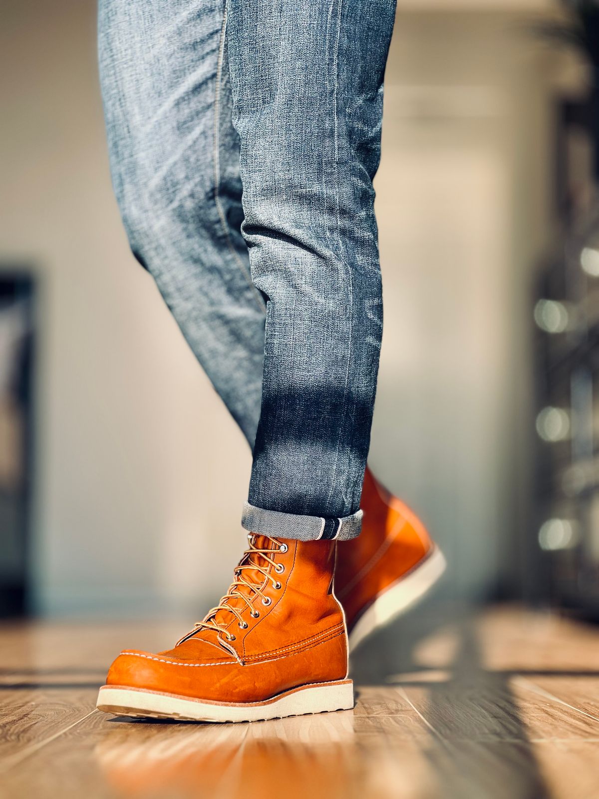Photo by patinatimes on July 10, 2024 of the Red Wing 8-Inch Classic Moc in S.B. Foot Oro Legacy.