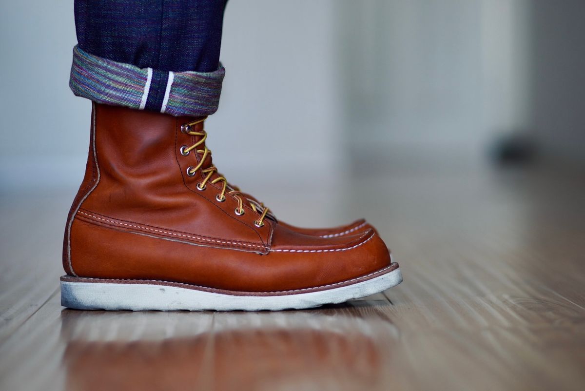 Photo by patinatimes on October 30, 2024 of the Red Wing 8-Inch Classic Moc in S.B. Foot Oro Legacy.