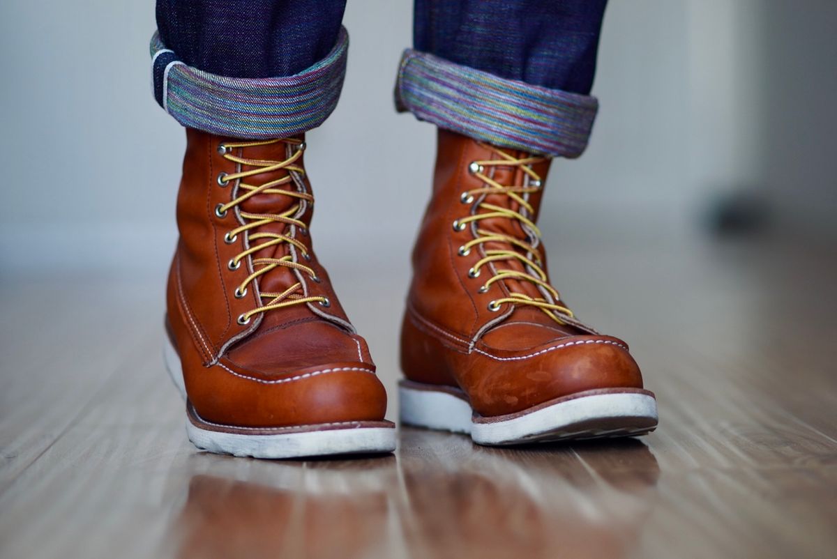 Photo by patinatimes on October 30, 2024 of the Red Wing 8-Inch Classic Moc in S.B. Foot Oro Legacy.