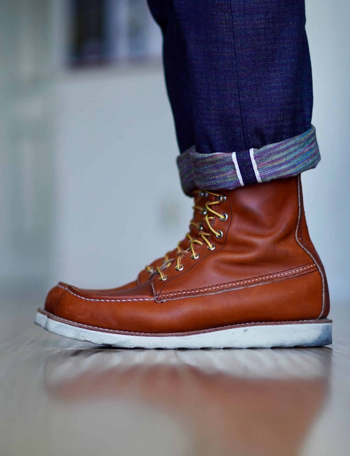 Photo by patinatimes on October 30, 2024 of the Red Wing 8-Inch Classic Moc in S.B. Foot Oro Legacy.