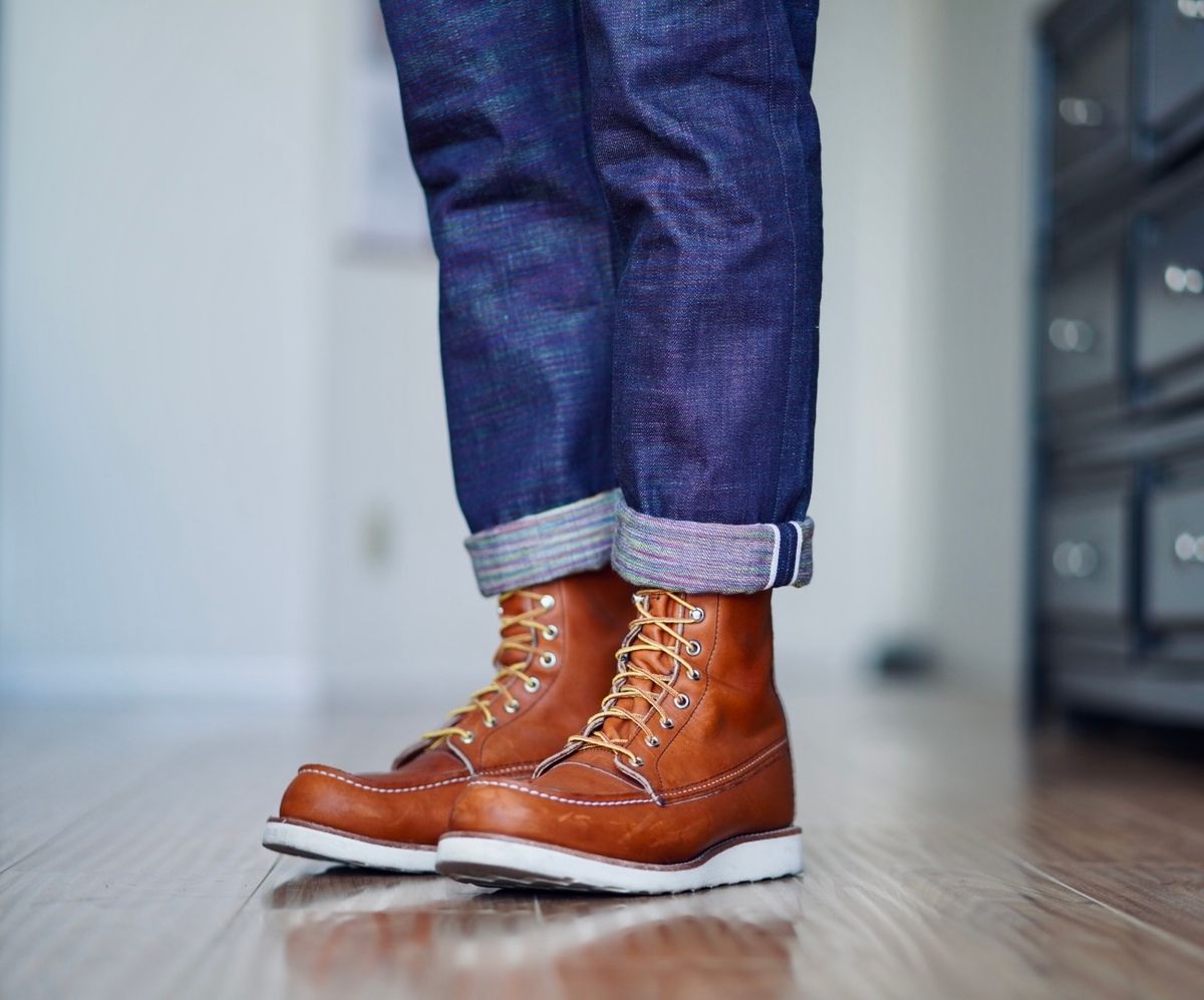 Photo by patinatimes on October 30, 2024 of the Red Wing 8-Inch Classic Moc in S.B. Foot Oro Legacy.