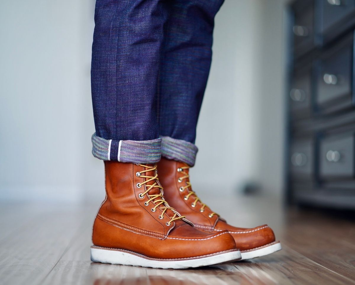 Photo by patinatimes on October 30, 2024 of the Red Wing 8-Inch Classic Moc in S.B. Foot Oro Legacy.