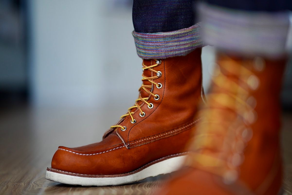 Photo by patinatimes on October 30, 2024 of the Red Wing 8-Inch Classic Moc in S.B. Foot Oro Legacy.