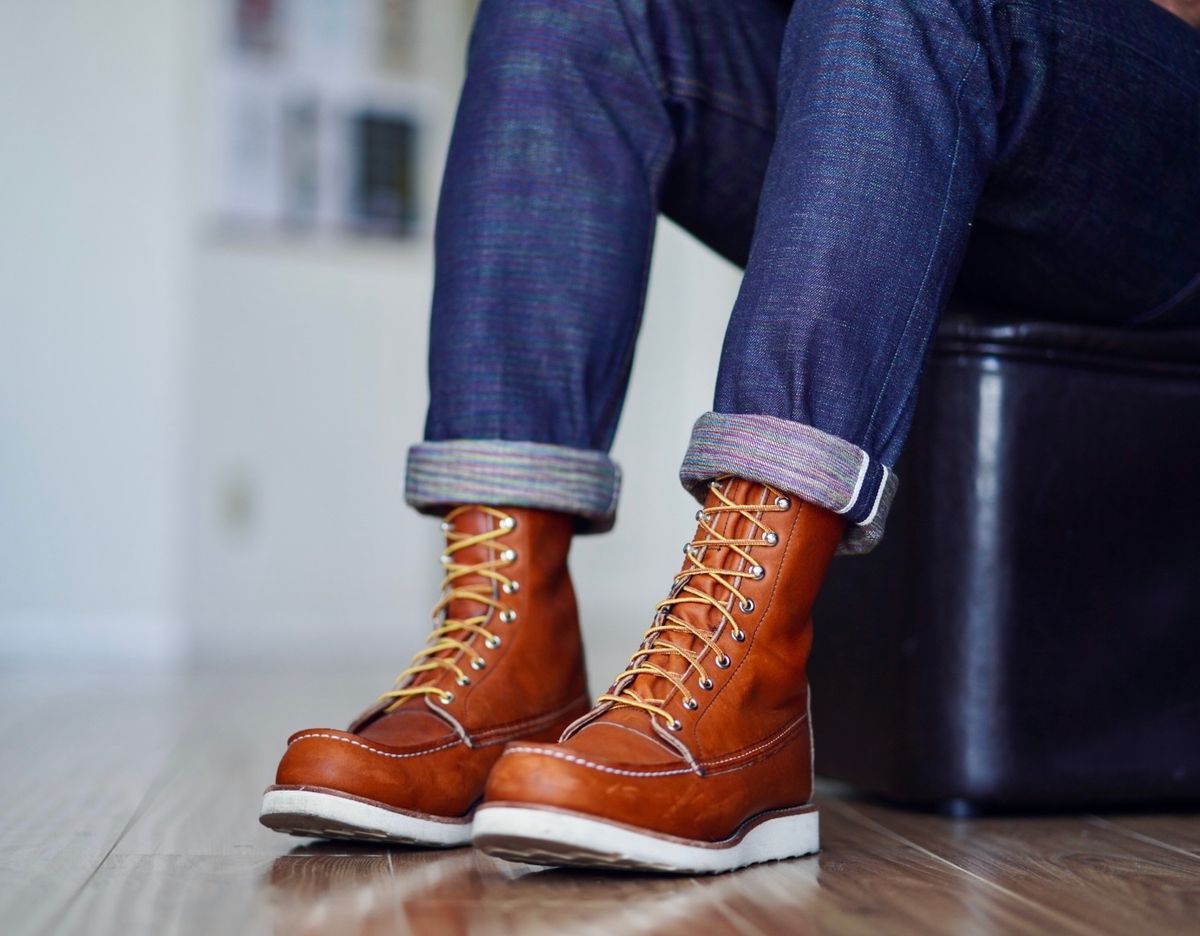 Photo by patinatimes on October 30, 2024 of the Red Wing 8-Inch Classic Moc in S.B. Foot Oro Legacy.