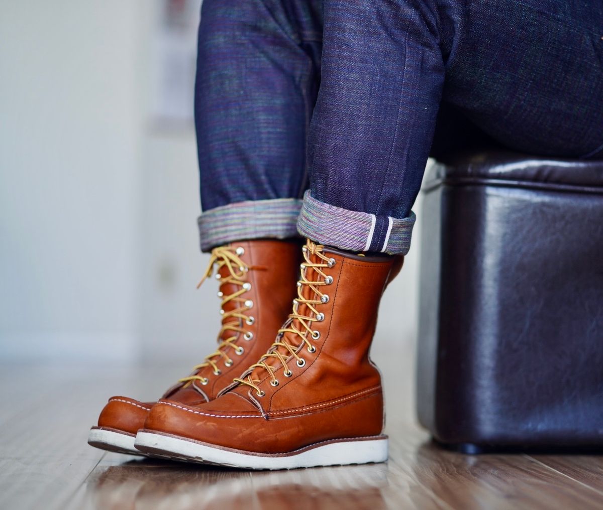Photo by patinatimes on October 30, 2024 of the Red Wing 8-Inch Classic Moc in S.B. Foot Oro Legacy.