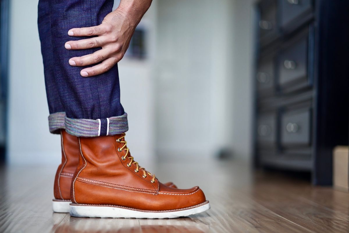 Photo by patinatimes on October 30, 2024 of the Red Wing 8-Inch Classic Moc in S.B. Foot Oro Legacy.
