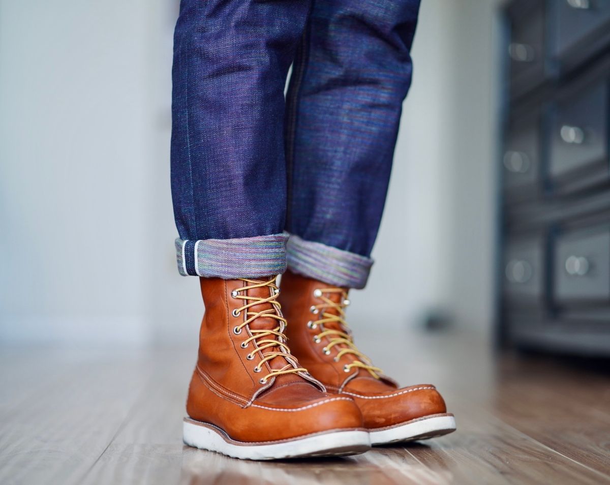 Photo by patinatimes on October 30, 2024 of the Red Wing 8-Inch Classic Moc in S.B. Foot Oro Legacy.