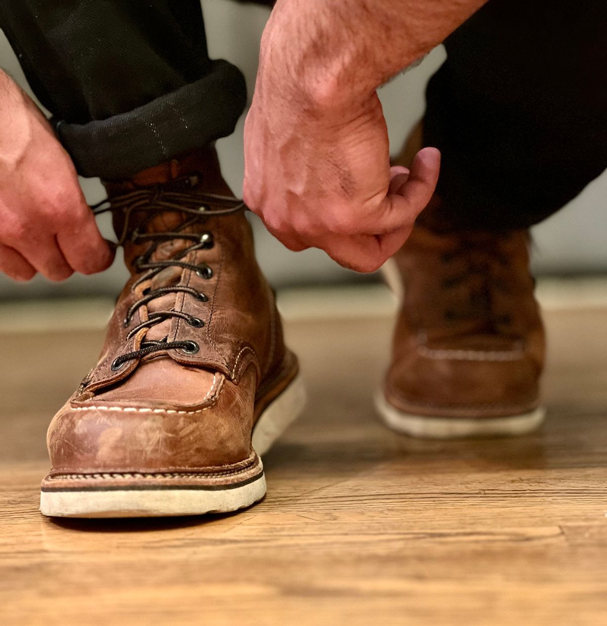 Photo by patinatimes on February 16, 2023 of the Red Wing 6-Inch Classic Moc in S.B. Foot Copper Rough and Tough.