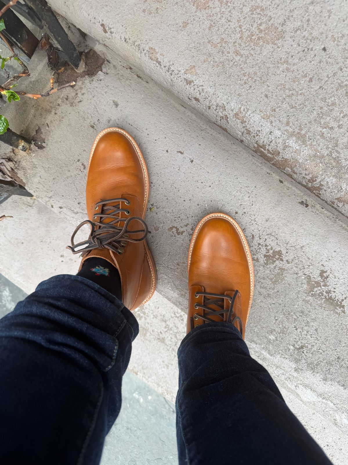 Photo by BootSniffer69 on April 4, 2025 of the Grant Stone Diesel Boot in Badalassi Carlo Saddle Tan Minerva.