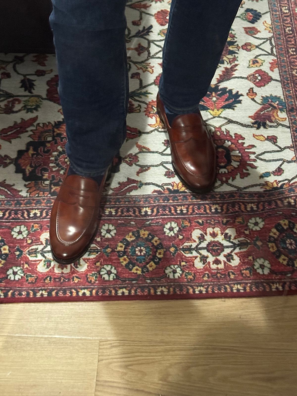 Photo by BootSniffer69 on April 30, 2025 of the Allen Edmonds Randolph 2.0 Penny Loafer in Chili Museum.