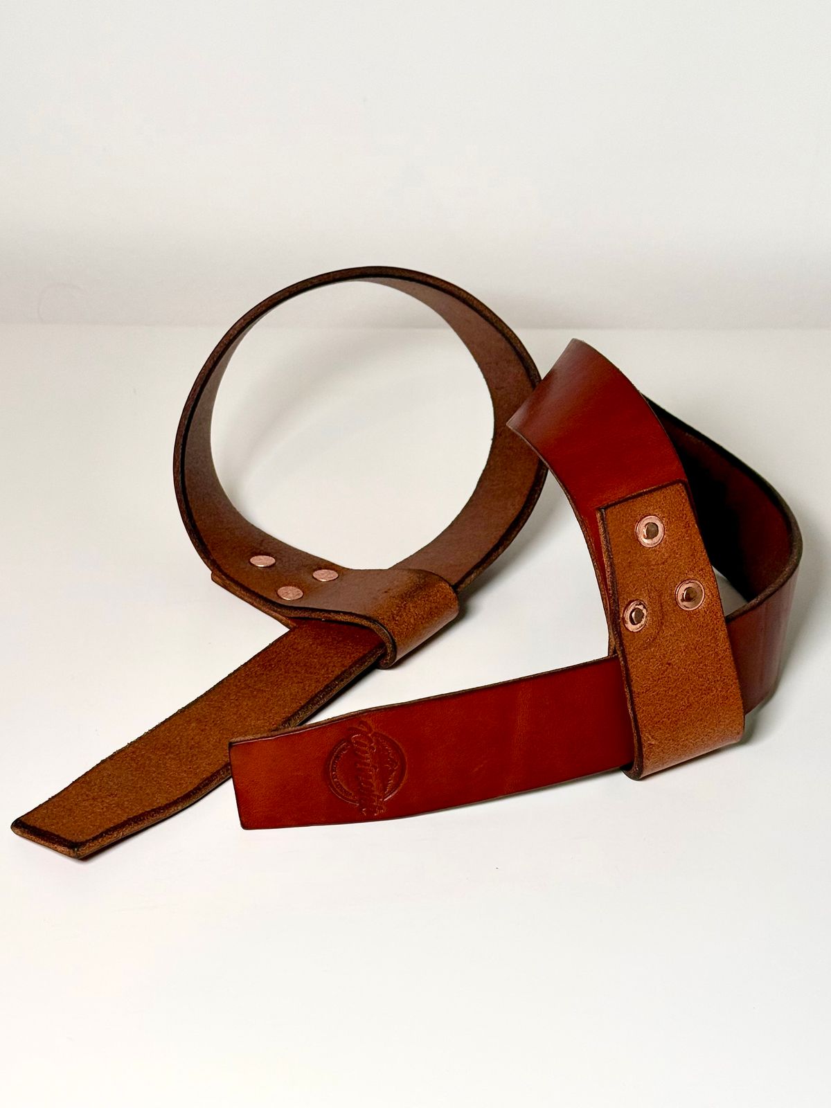 Photo by Call on March 6, 2026 of the Kivinahk Heavy Duty Leather Lifting Straps in MB Pellami Vincenzo Cognac Brown.