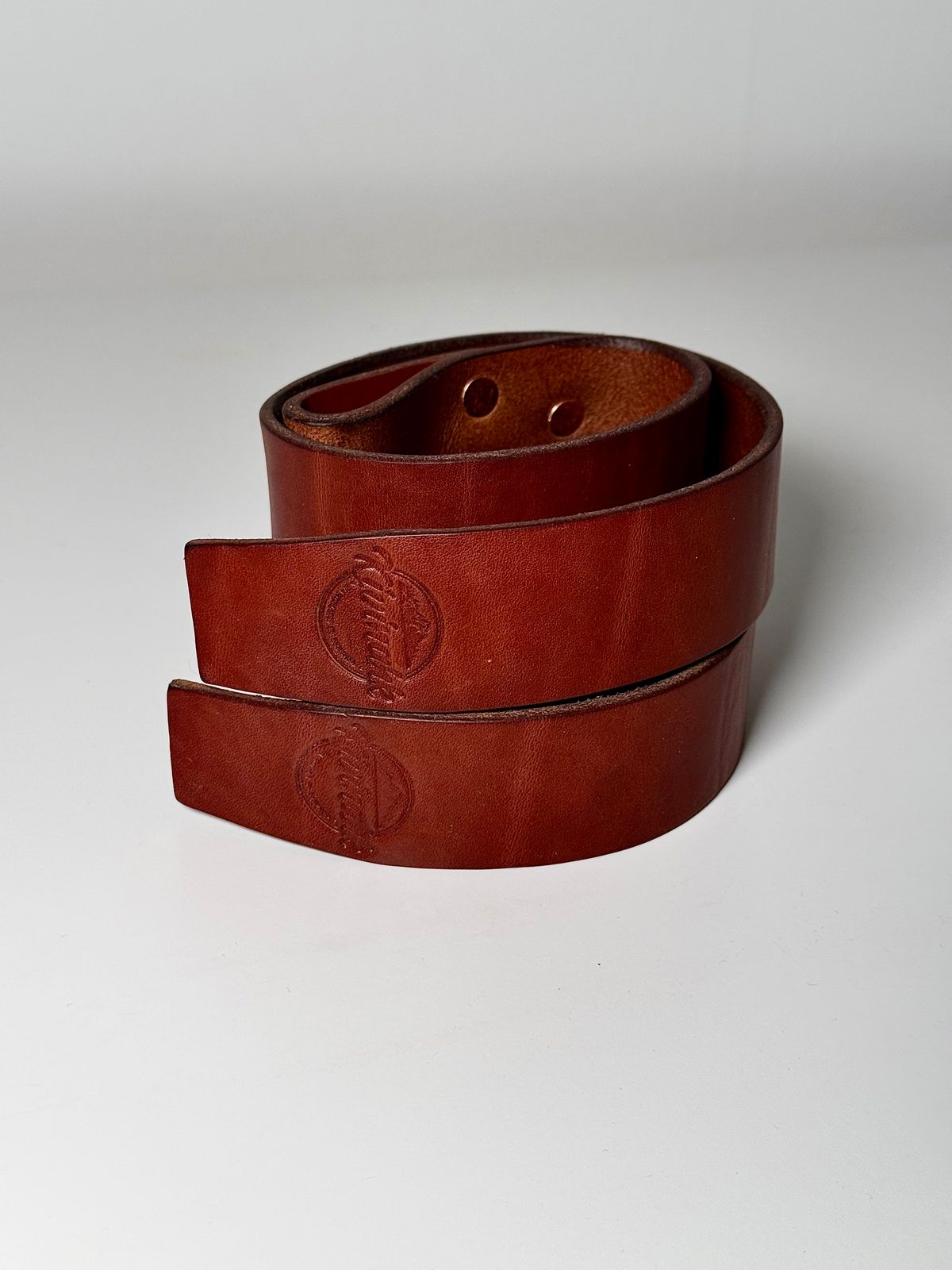 Photo by Call on April 5, 2026 of the Kivinahk Heavy Duty Leather Lifting Straps in MB Pellami Vincenzo Cognac Brown.