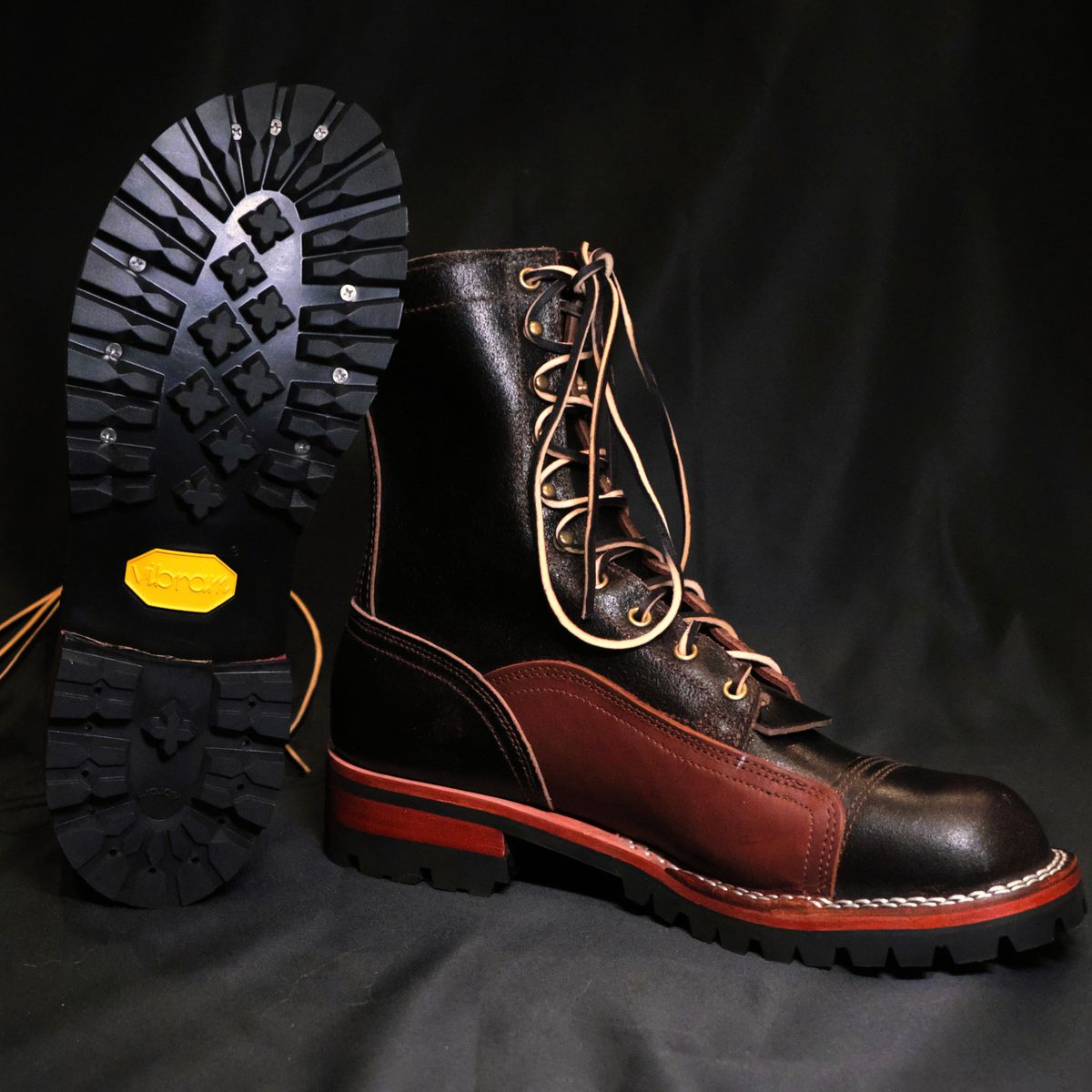 Photo by Call on September 17, 2025 of the Nicks x Rose Anvil ND1 in Horween Brown Waxed Flesh & Seidel 1964 Brown.