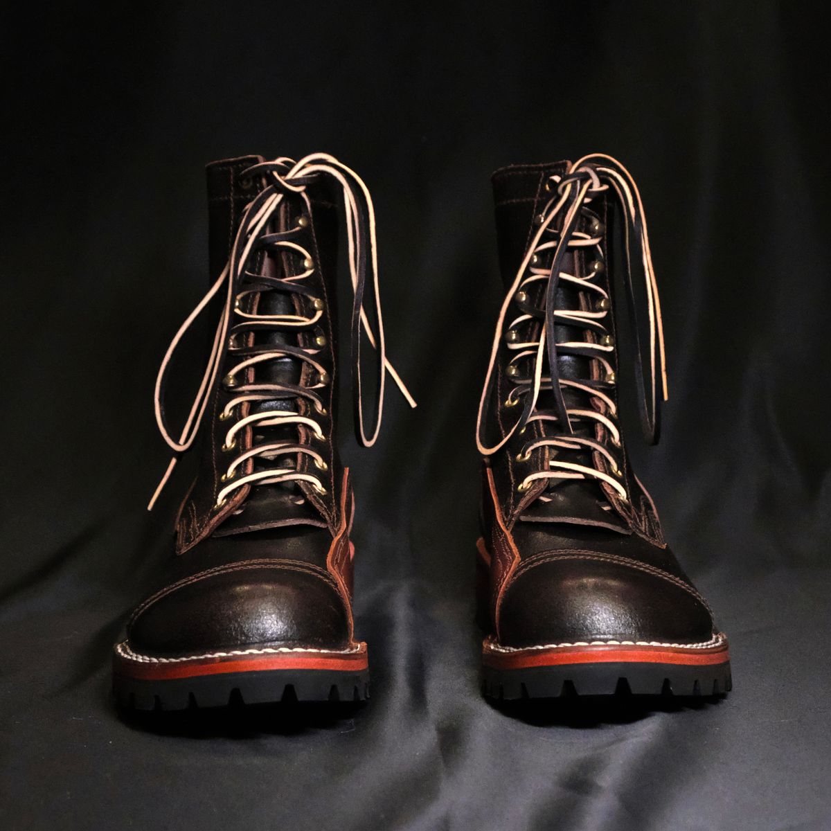 Photo by Call on September 17, 2025 of the Nicks x Rose Anvil ND1 in Horween Brown Waxed Flesh & Seidel 1964 Brown.