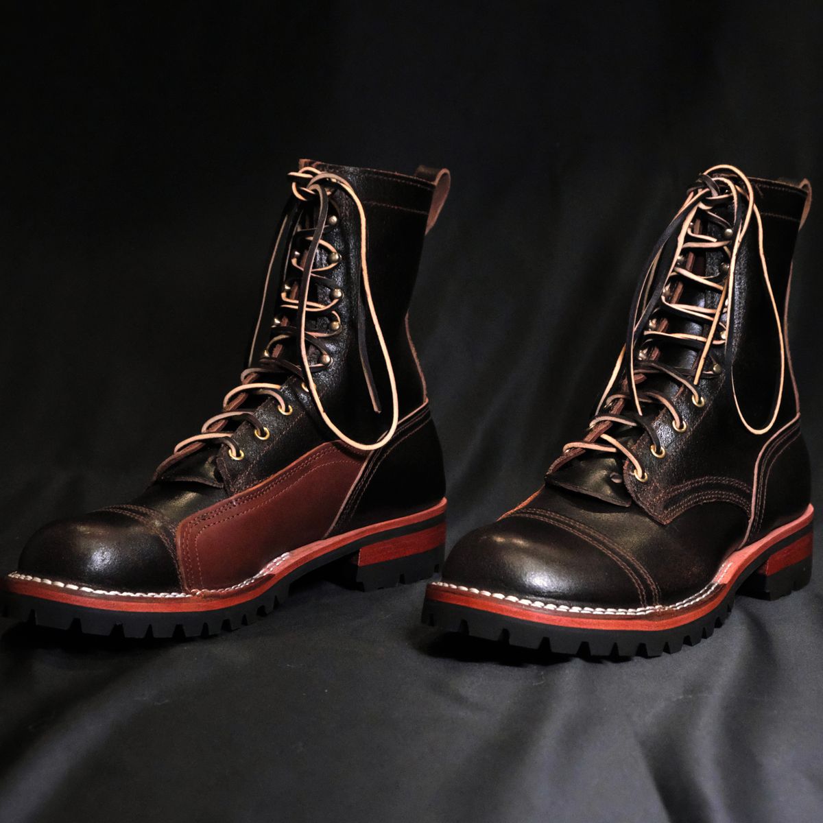 Photo by Call on September 17, 2025 of the Nicks x Rose Anvil ND1 in Horween Brown Waxed Flesh & Seidel 1964 Brown.