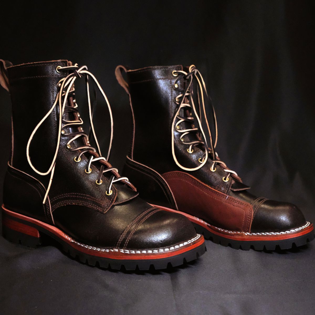 Photo by Call on September 17, 2025 of the Nicks x Rose Anvil ND1 in Horween Brown Waxed Flesh & Seidel 1964 Brown.
