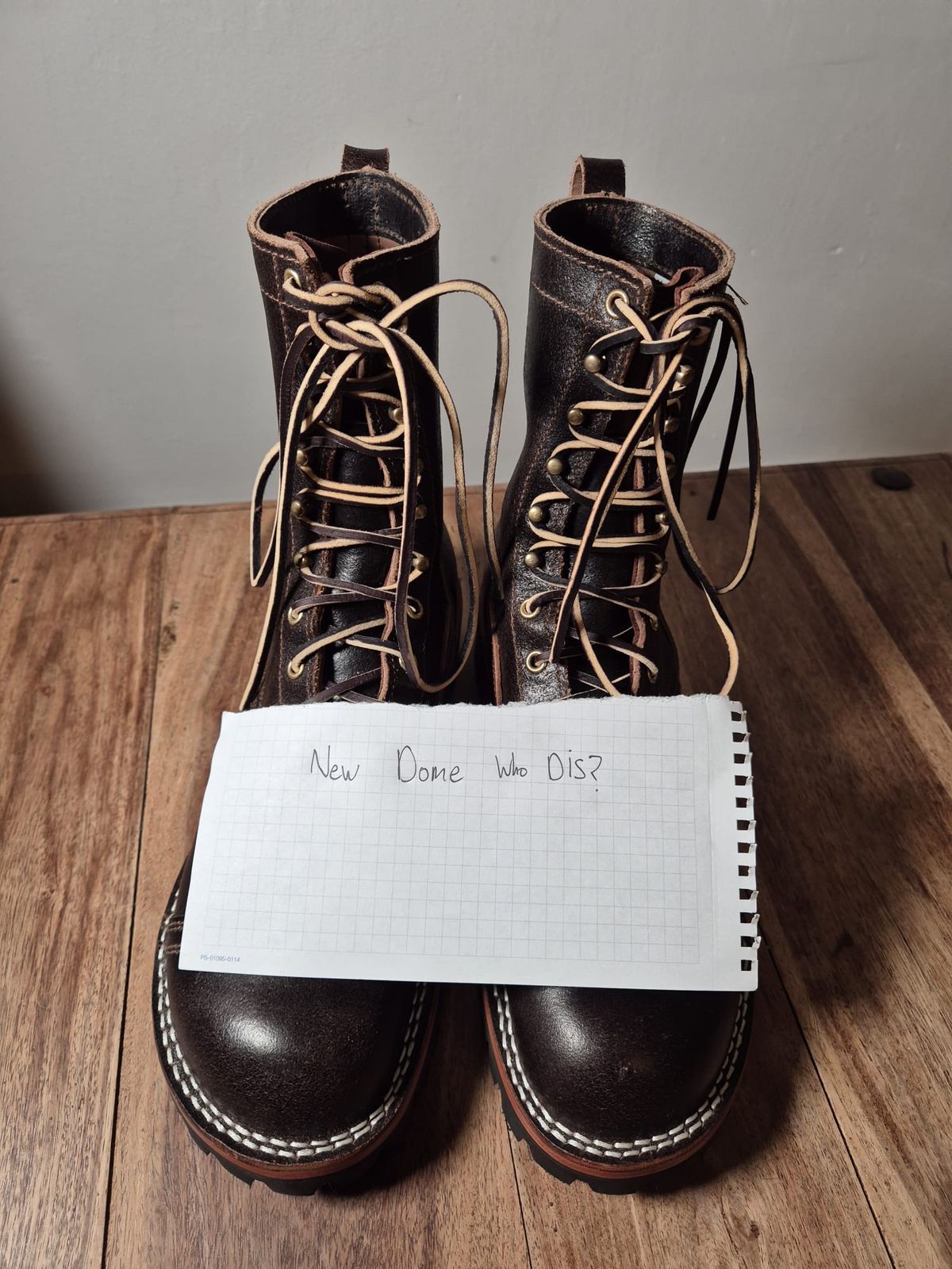Photo by Call on October 3, 2025 of the Nicks x Rose Anvil ND1 in Horween Brown Waxed Flesh & Seidel 1964 Brown.
