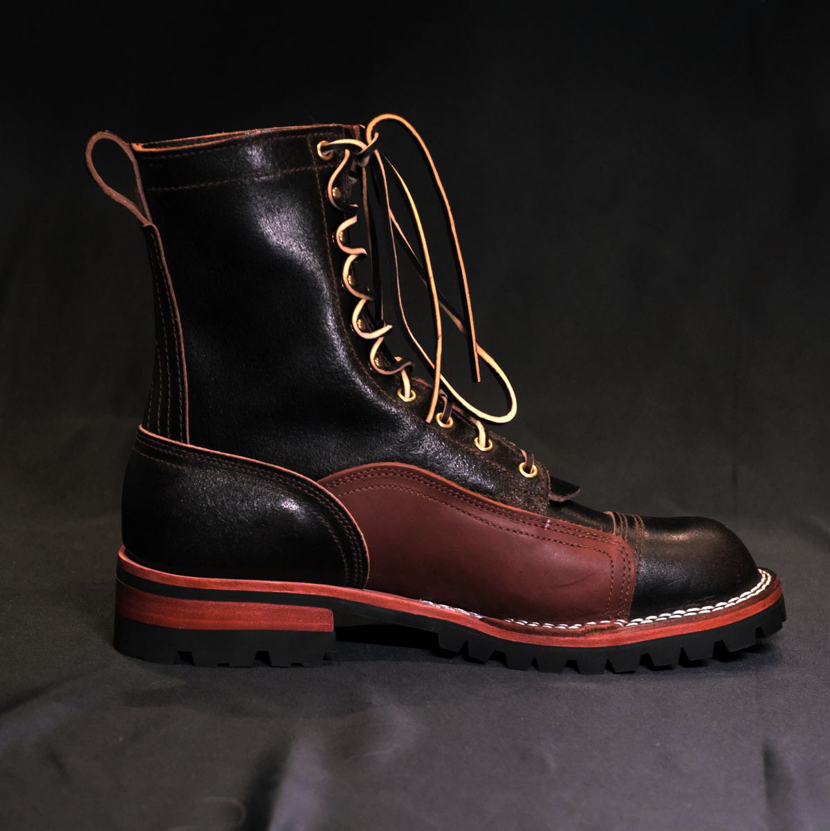 Photo by Call on September 17, 2025 of the Nicks x Rose Anvil ND1 in Horween Brown Waxed Flesh & Seidel 1964 Brown.