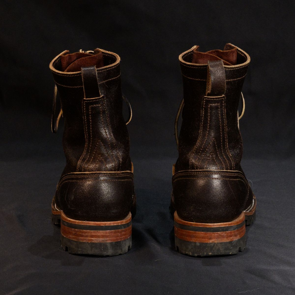 Photo by Call on November 5, 2025 of the Nicks x Rose Anvil ND1 in Horween Brown Waxed Flesh & Seidel 1964 Brown.