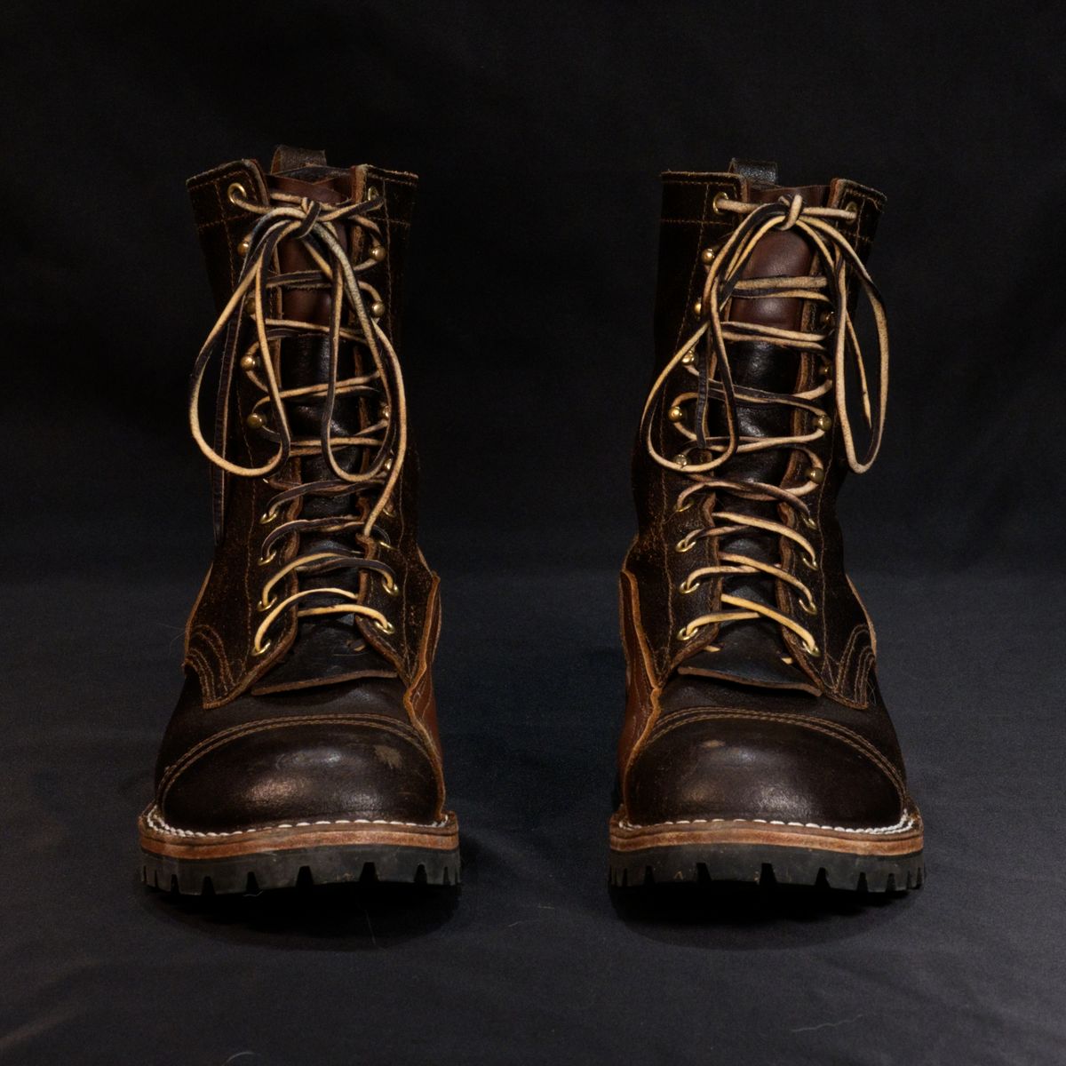 Photo by Call on November 5, 2025 of the Nicks x Rose Anvil ND1 in Horween Brown Waxed Flesh & Seidel 1964 Brown.