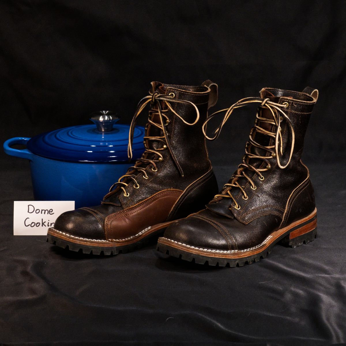 Photo by Call on November 5, 2025 of the Nicks x Rose Anvil ND1 in Horween Brown Waxed Flesh & Seidel 1964 Brown.