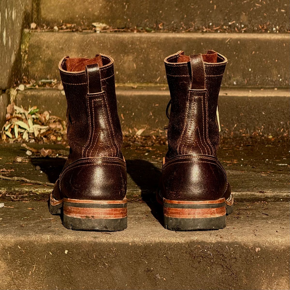 Photo by Call on December 2, 2025 of the Nicks x Rose Anvil ND1 in Horween Brown Waxed Flesh & Seidel 1964 Brown.