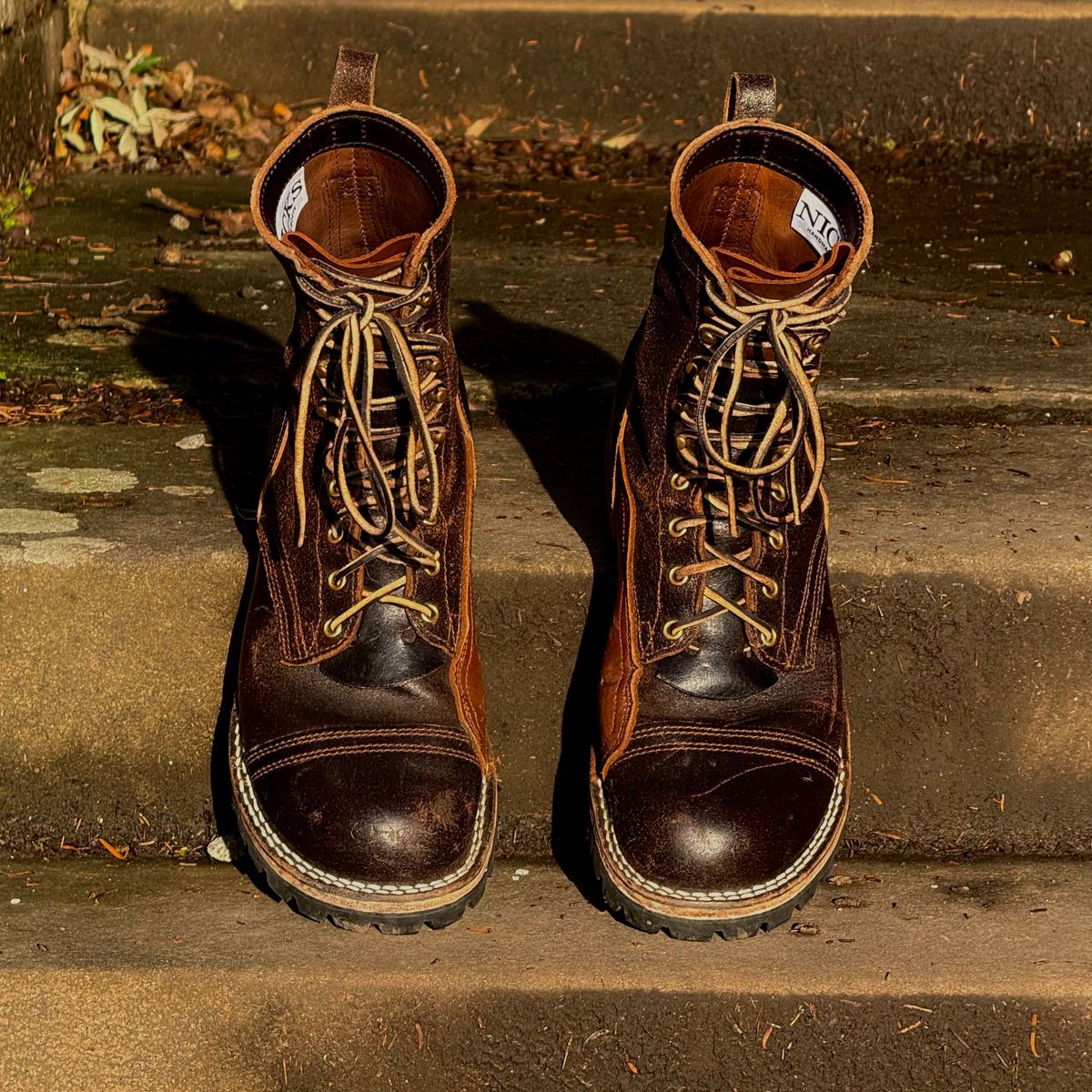 Photo by Call on December 2, 2025 of the Nicks x Rose Anvil ND1 in Horween Brown Waxed Flesh & Seidel 1964 Brown.