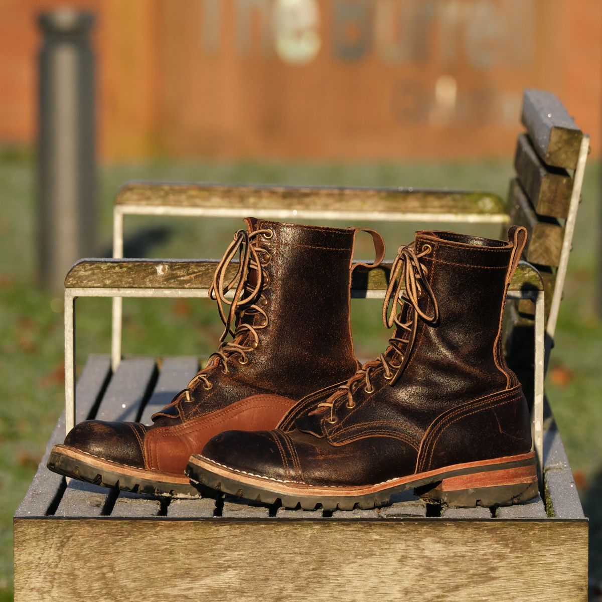 Photo by Call on January 4, 2026 of the Nicks x Rose Anvil ND1 in Horween Brown Waxed Flesh & Seidel 1964 Brown.