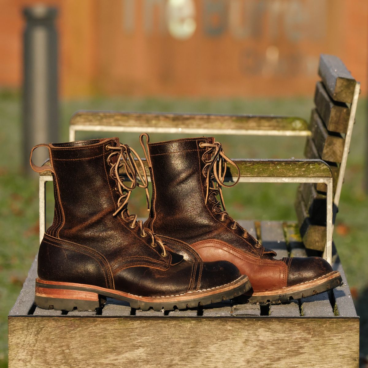 Photo by Call on January 4, 2026 of the Nicks x Rose Anvil ND1 in Horween Brown Waxed Flesh & Seidel 1964 Brown.