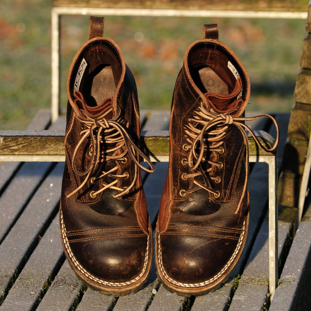 Photo by Call on January 4, 2026 of the Nicks x Rose Anvil ND1 in Horween Brown Waxed Flesh & Seidel 1964 Brown.