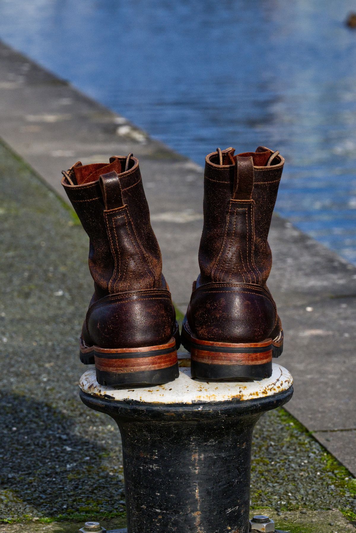 Photo by Call on March 1, 2026 of the Nicks x Rose Anvil ND1 in Horween Brown Waxed Flesh & Seidel 1964 Brown.