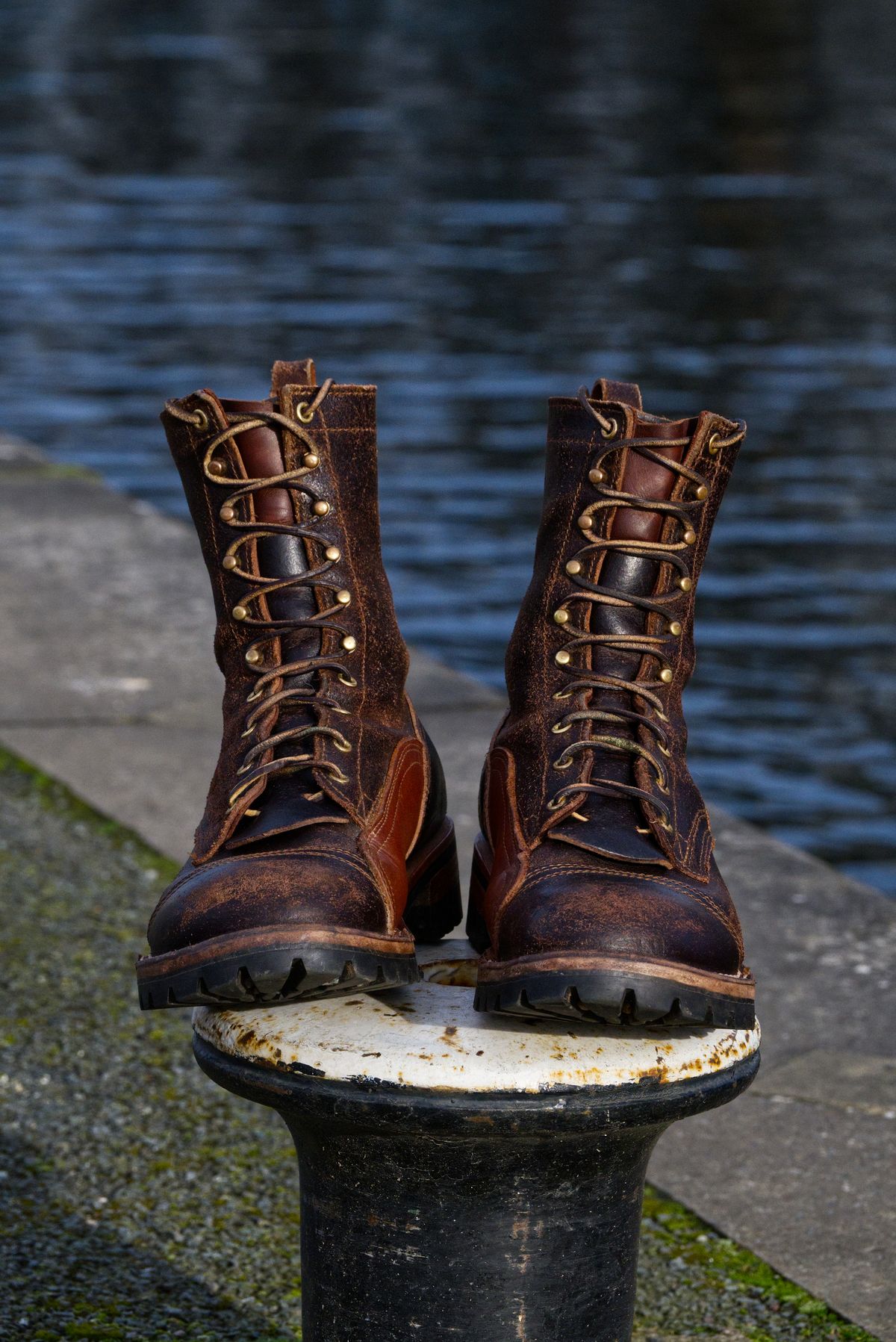 Photo by Call on March 1, 2026 of the Nicks x Rose Anvil ND1 in Horween Brown Waxed Flesh & Seidel 1964 Brown.