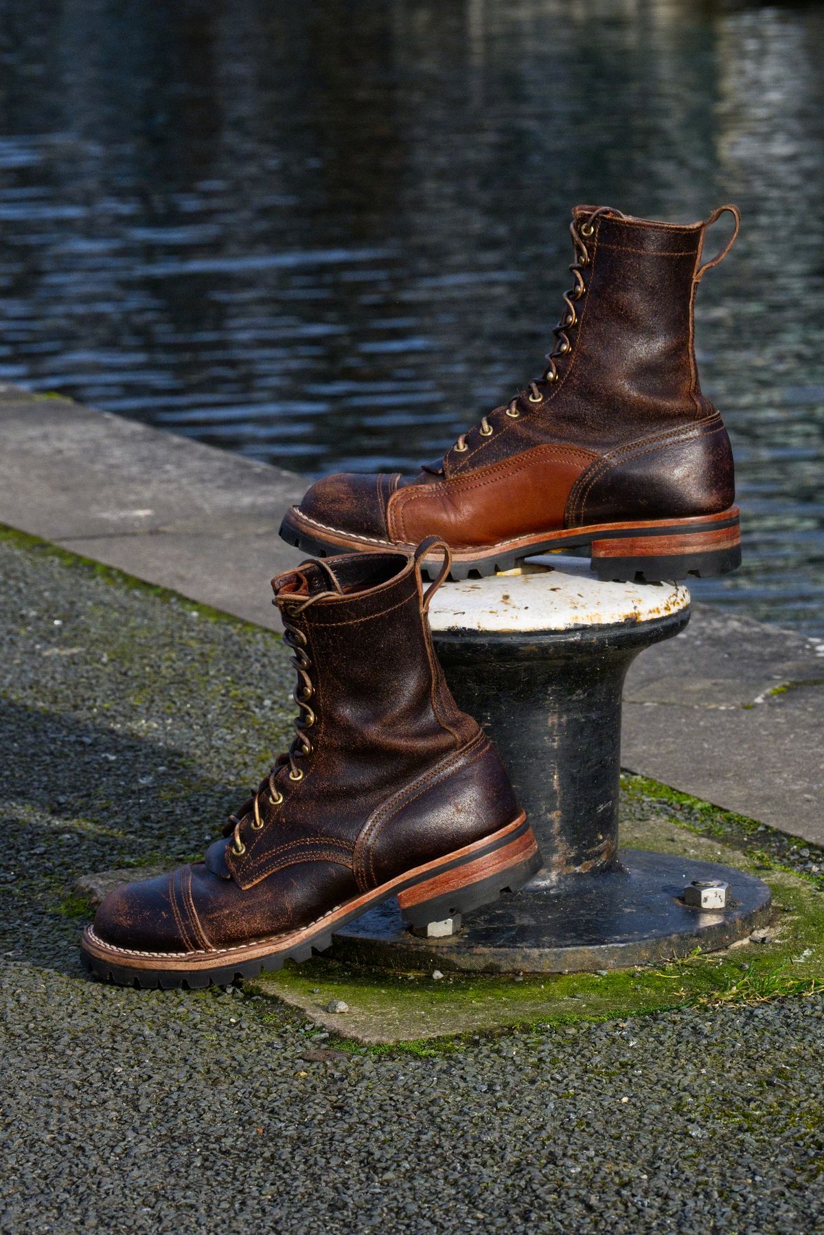 Photo by Call on March 1, 2026 of the Nicks x Rose Anvil ND1 in Horween Brown Waxed Flesh & Seidel 1964 Brown.