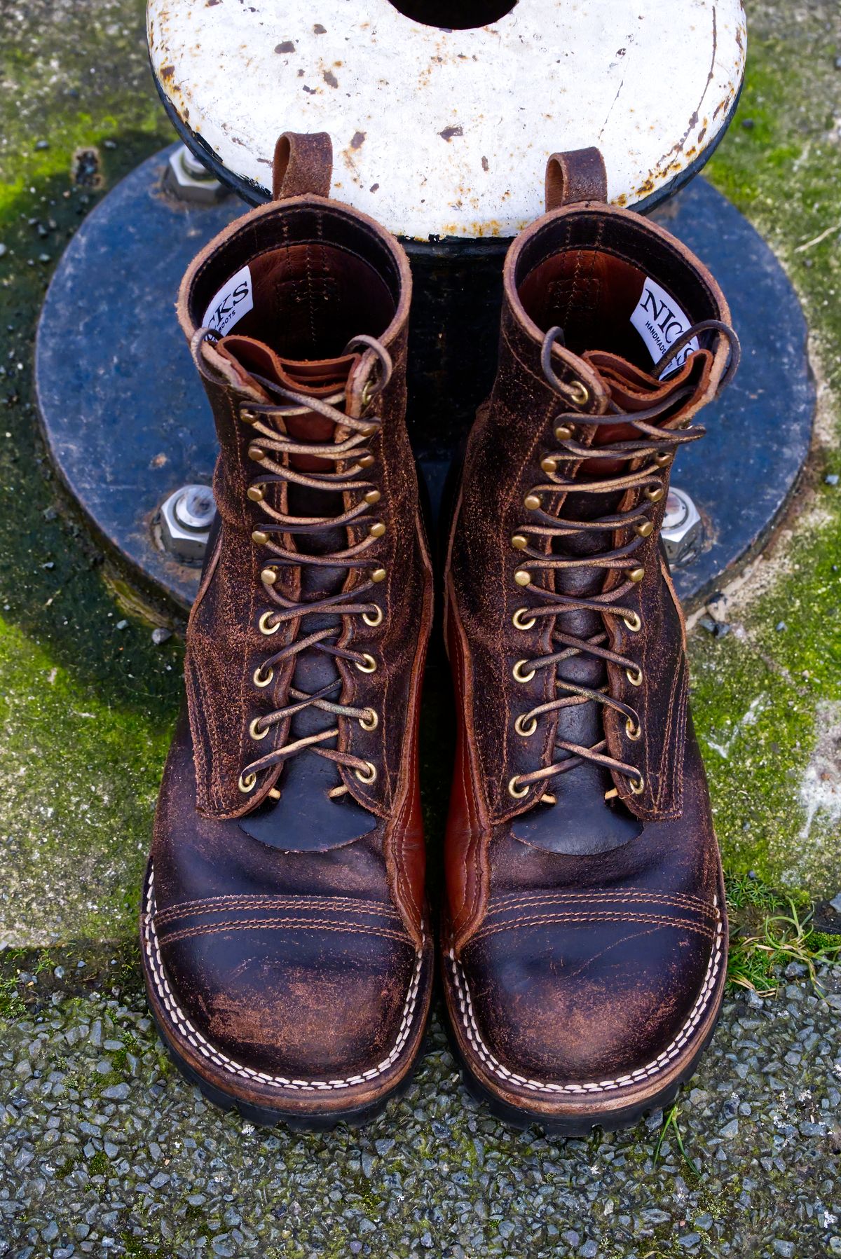 Photo by Call on March 1, 2026 of the Nicks x Rose Anvil ND1 in Horween Brown Waxed Flesh & Seidel 1964 Brown.