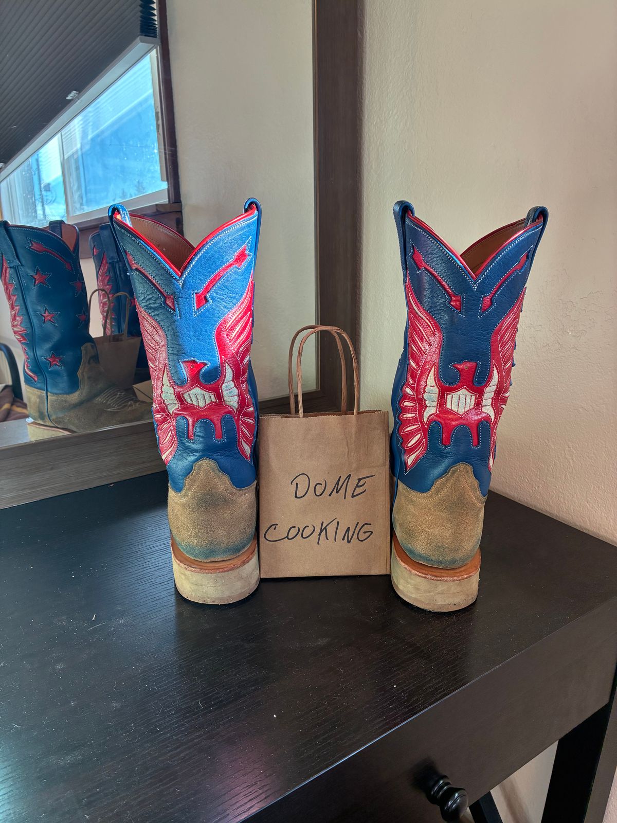 Photo by millerflite on November 1, 2025 of the Black Bear Brand X Rios Of Mercedes Freedom Of The West in Horween Marine Field Roughout.