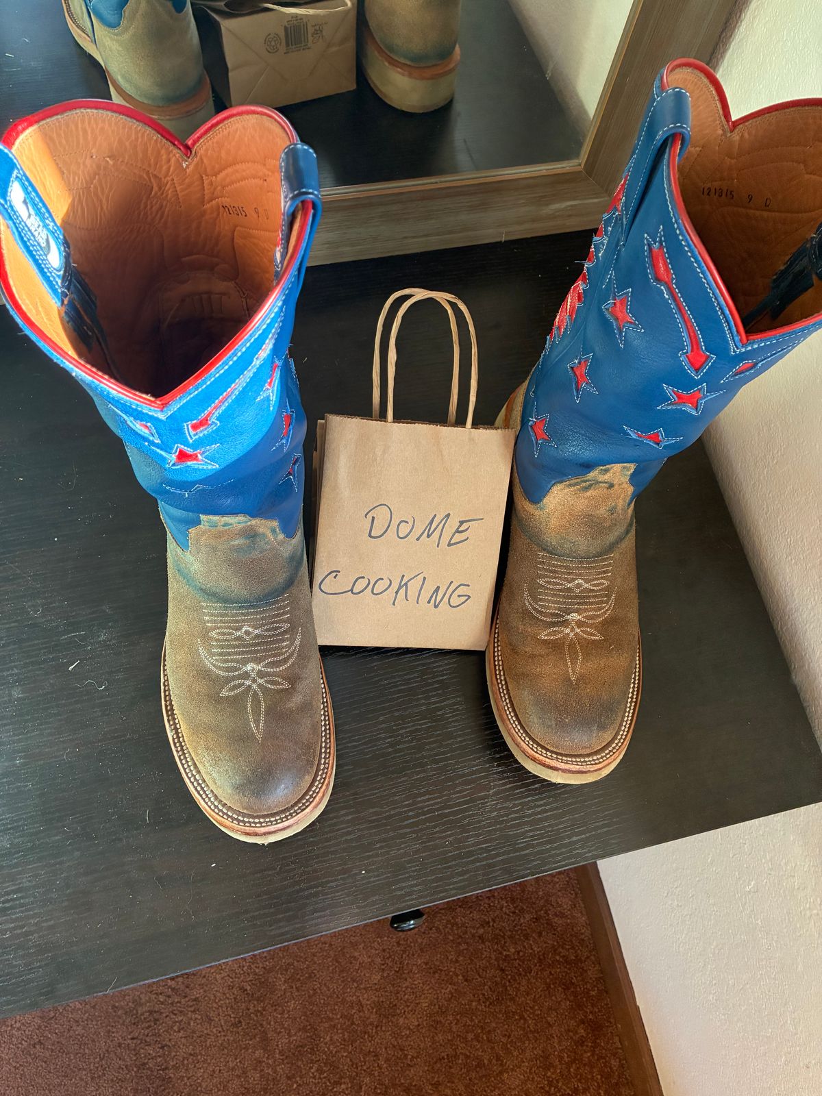 Photo by millerflite on November 1, 2025 of the Black Bear Brand X Rios Of Mercedes Freedom Of The West in Horween Marine Field Roughout.