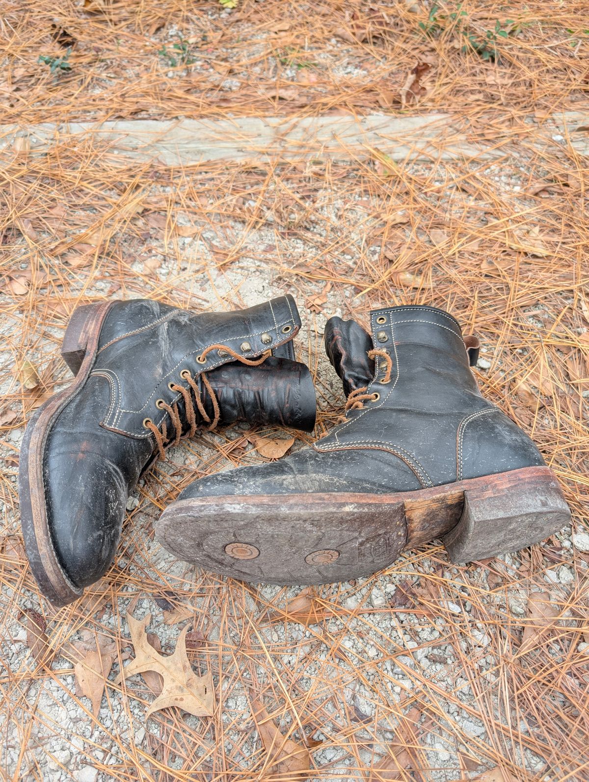 Photo by mbjsmith82 on November 2, 2024 of the Jakkrabbits Custom Model in Shinki Black Antique Horsehide.