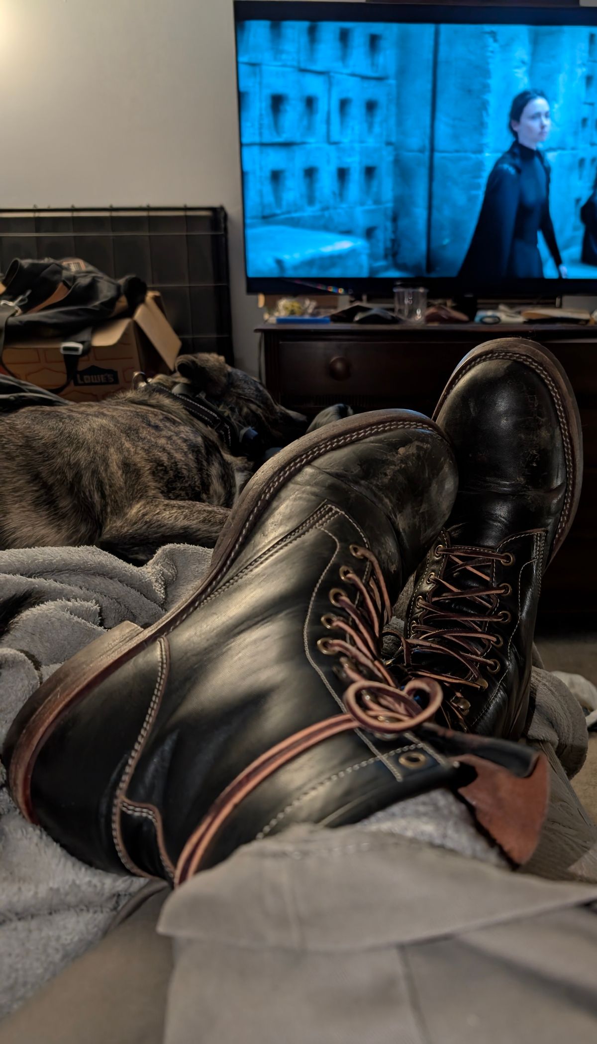 Photo by mbjsmith82 on November 23, 2024 of the Jakkrabbits Custom Model in Shinki Black Antique Horsehide.