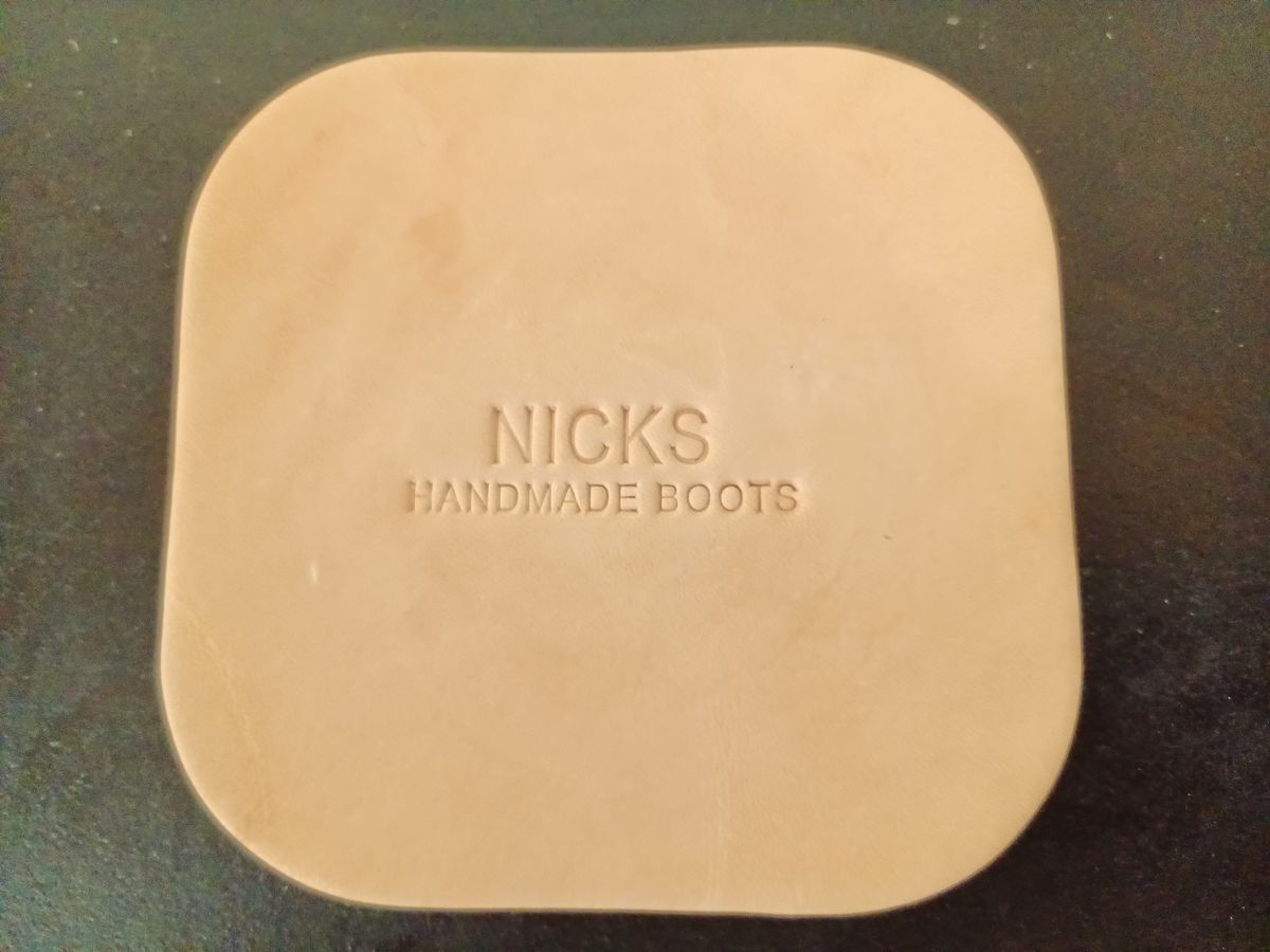 Photo by DaddyBootsEsquire on January 5, 2026 of the Nicks Coaster in Wickett & Craig Natural Veg Tan.