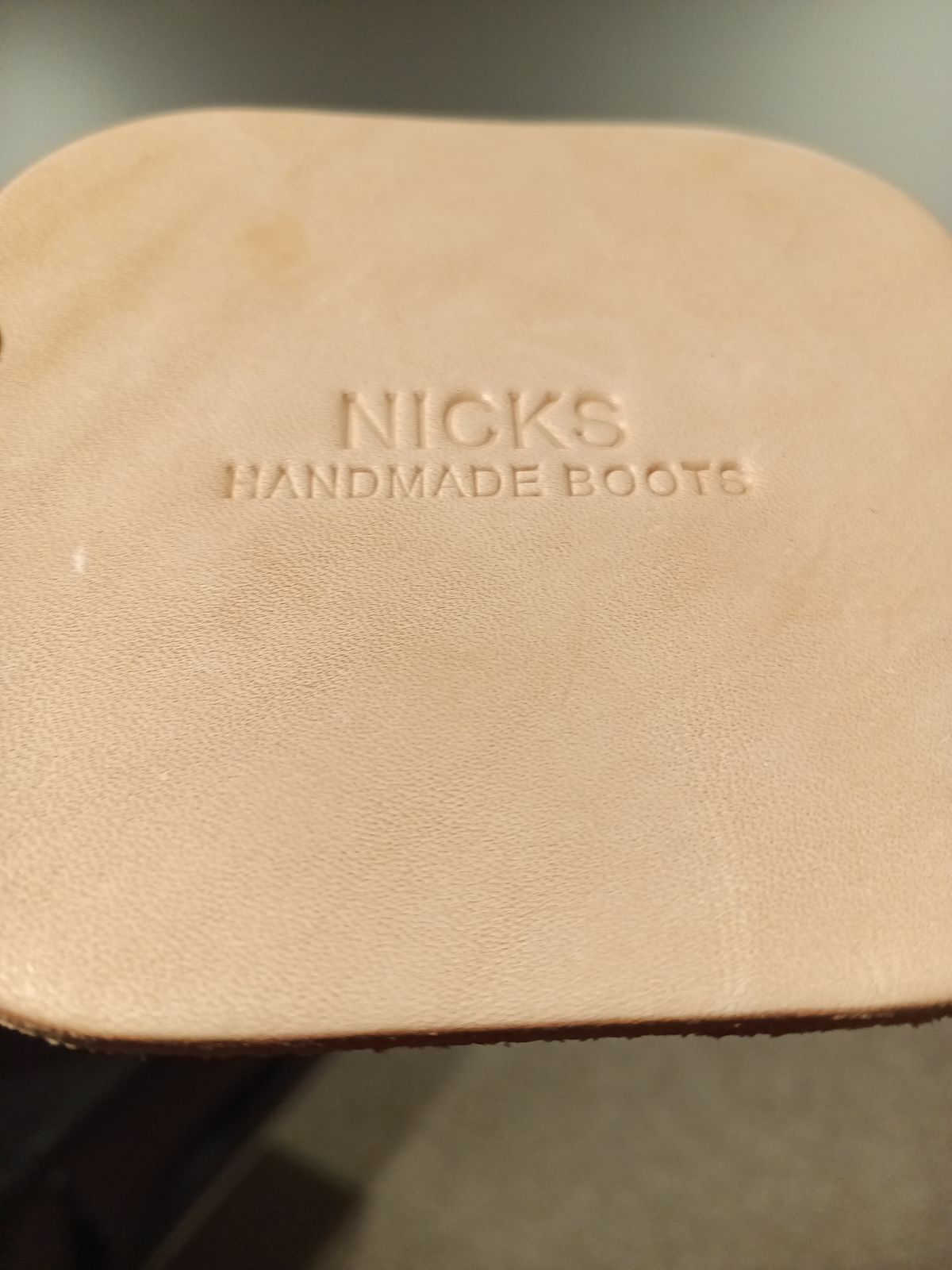 Photo by DaddyBootsEsquire on January 5, 2026 of the Nicks Coaster in Wickett & Craig Natural Veg Tan.