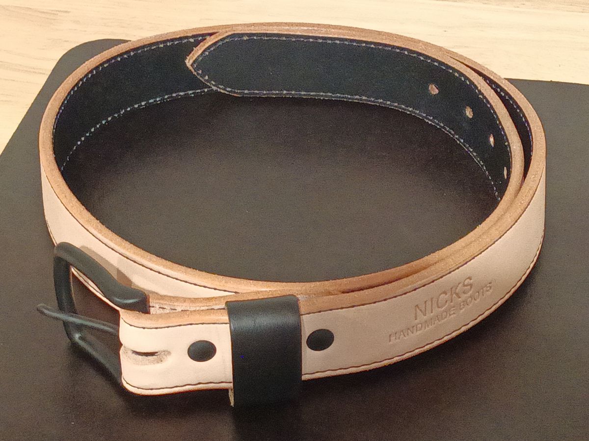 Photo by DaddyBootsEsquire on November 2, 2025 of the Nicks Natural Veg Tan Blackout - Stitched in Wickett & Craig Natural Veg Tan.