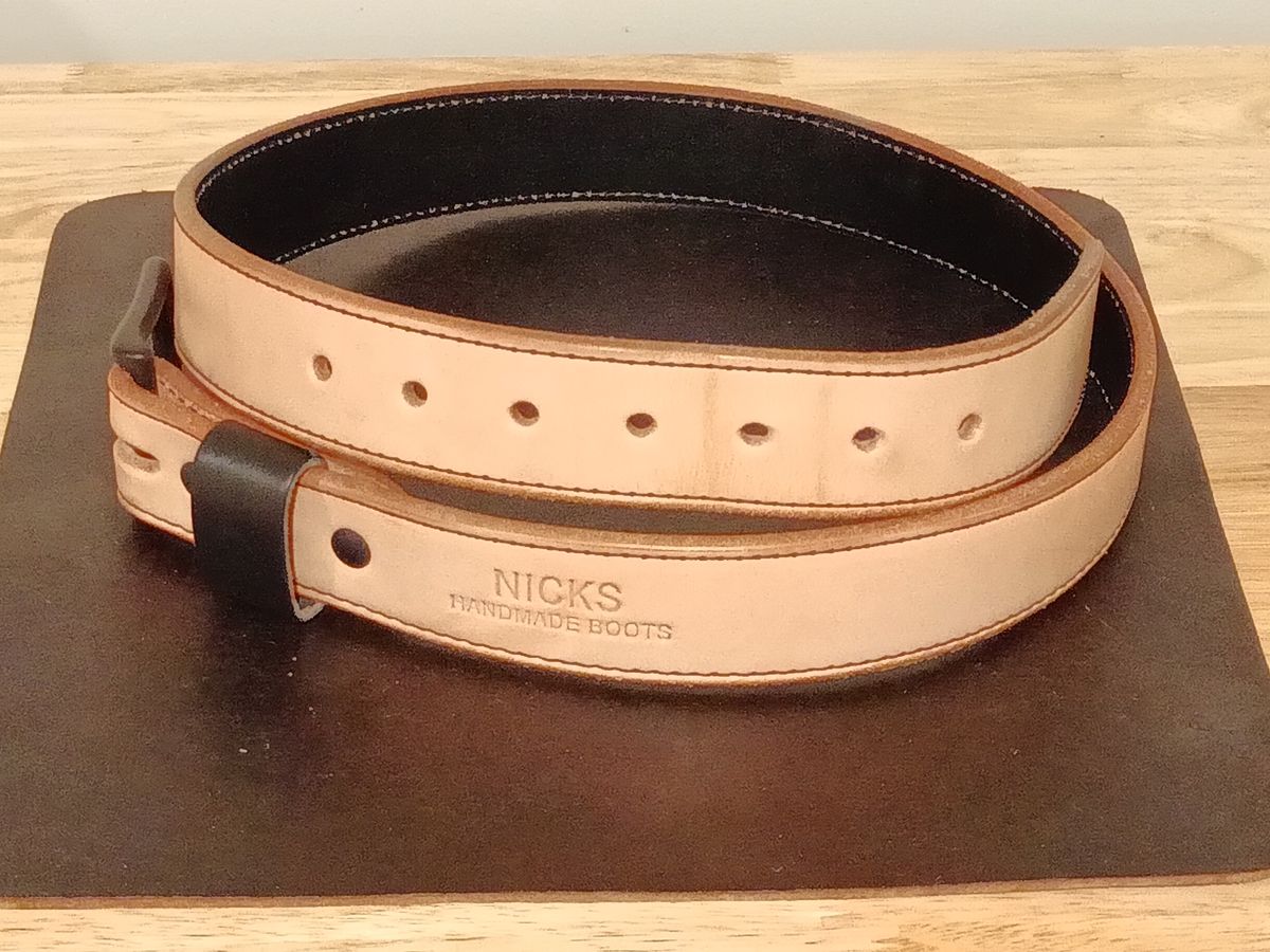 Photo by DaddyBootsEsquire on March 5, 2026 of the Nicks Natural Veg Tan Blackout - Stitched in Wickett & Craig Natural Veg Tan.