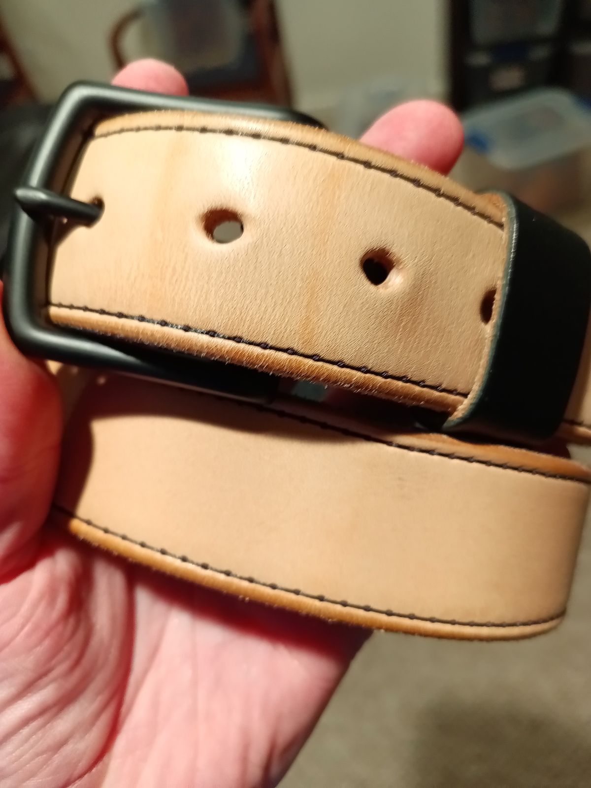 Photo by DaddyBootsEsquire on March 5, 2026 of the Nicks Natural Veg Tan Blackout - Stitched in Wickett & Craig Natural Veg Tan.