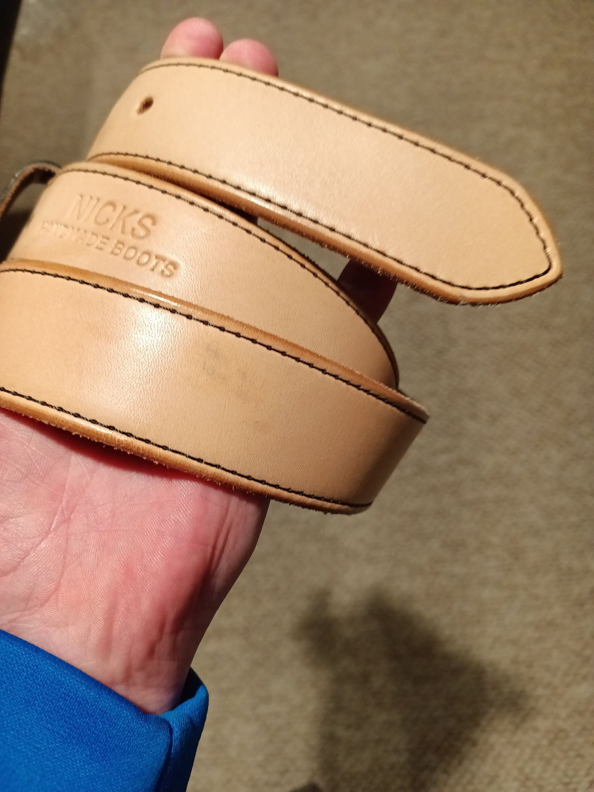 Photo by DaddyBootsEsquire on March 5, 2026 of the Nicks Natural Veg Tan Blackout - Stitched in Wickett & Craig Natural Veg Tan.