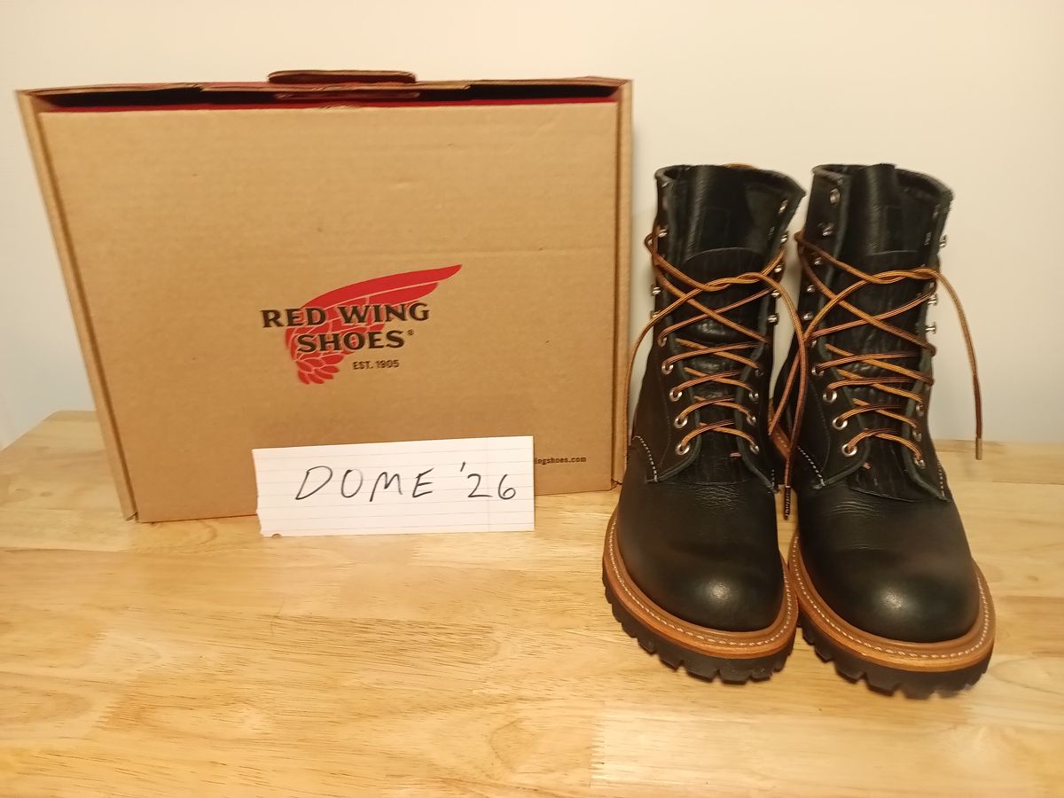 Photo by DaddyBootsEsquire on October 1, 2025 of the Red Wing Red Wing / 4501 Logger in Red Wing / S.B. Foot Black Oil Slick.